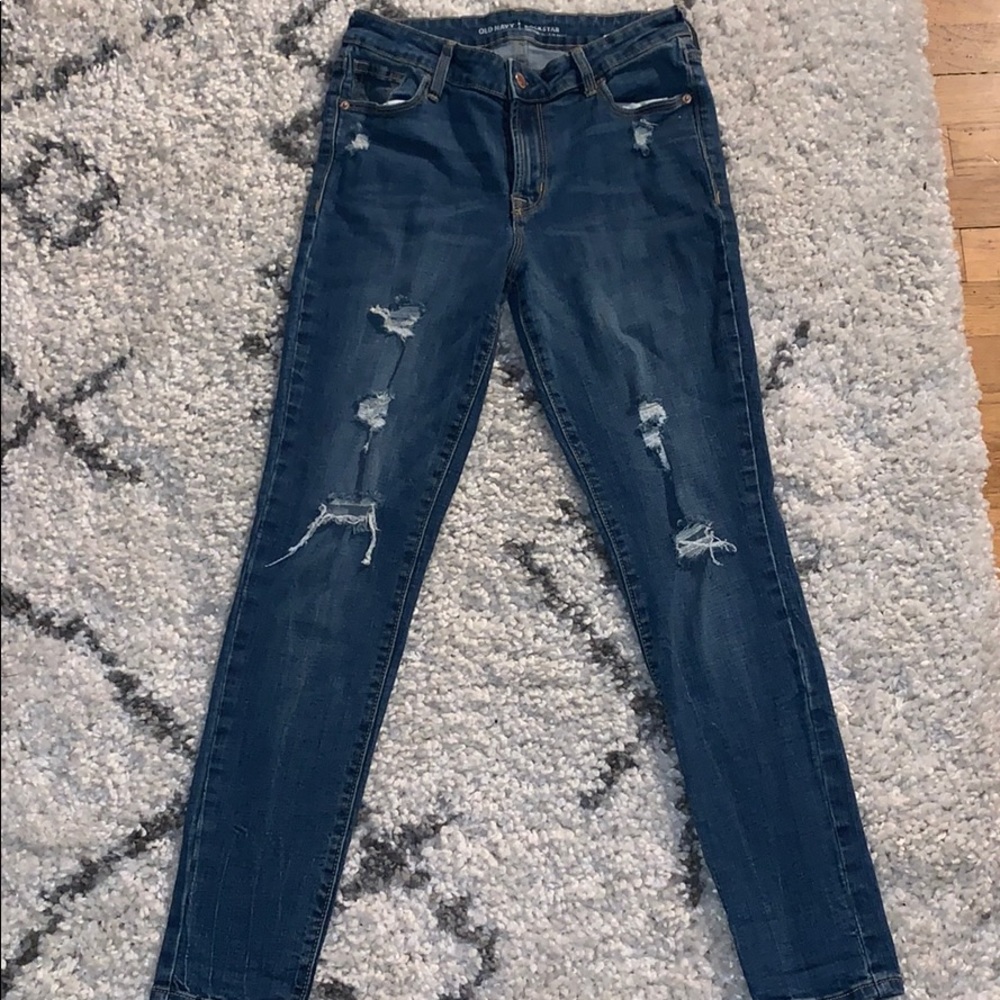 Old Navy Rockstar Distressed Mid Rise Skinny